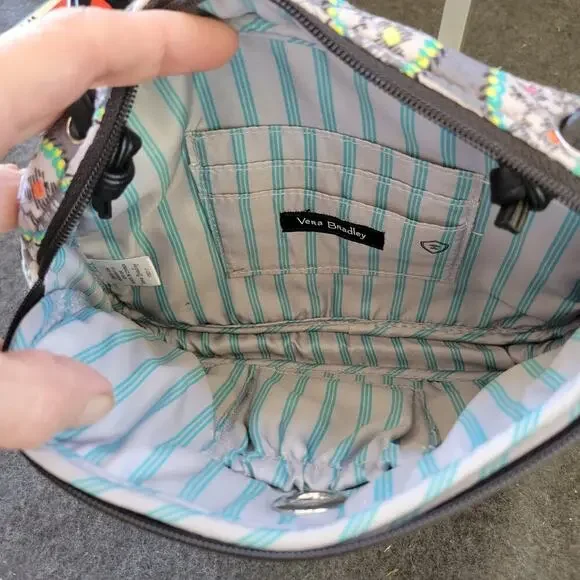 Vera Bradley Iconic Little Crossbody Purse Paisley Stripes - Picture 5 of 11